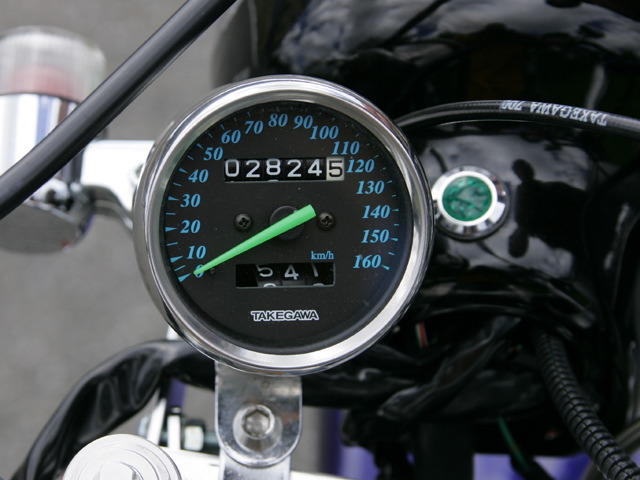 ミニ スピードメーター 機械式 バイクメーター バイク用 オートバイ用 黒